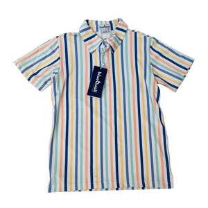 NWT Blue Quail Size 12 Cabana Stripe Polo